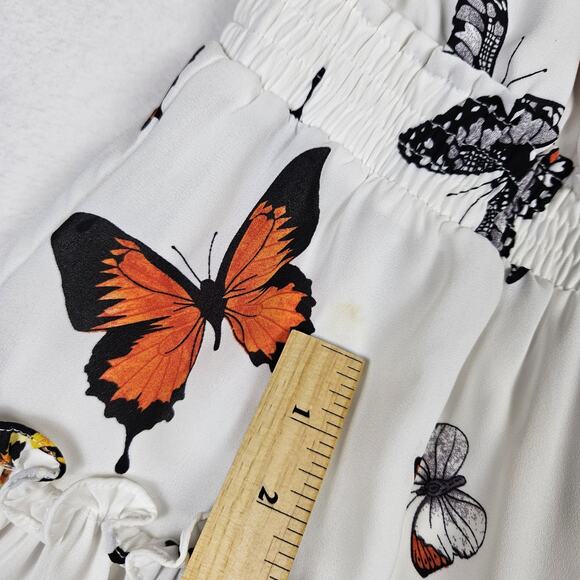 Buddy Love Ray Butterfly Dress Short Elastic Waist White Mini Coquette Size M - Picture 9 of 16